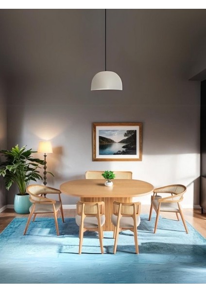 Panama Iskandinav Natural Ahşap Masa Sandalye Takımı 80X160