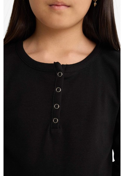 Kız Çocuk 2'li Takım Fitilli Kaşkorse Uzun Kollu Tişört Eşofman Altı G0118A825AU indirimleri