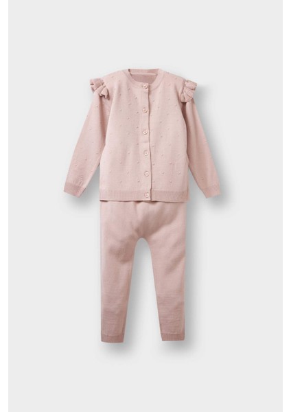 Kız Bebek 2'li Takım Triko Düğmeli Hırka Alt C9751A525AU