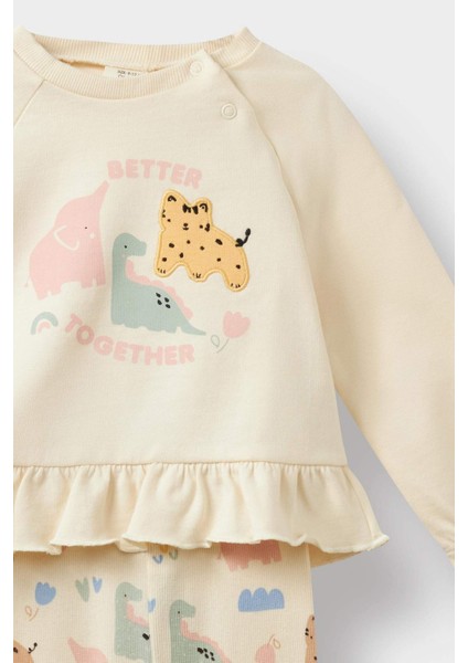 Kız Bebek 2'li Takım Desenli Sweatshirt Tayt F2185A525AU fiyatları