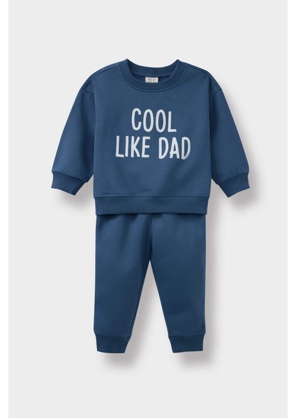Erkek Bebek 2'li Takım Baskılı Sweatshirt Eşofman Altı E8999A525WN