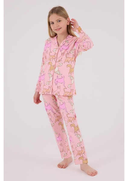 Kız Çocuk Gömlek Pijama Açık Pembe fırsatları