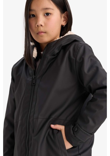 Kız Çocuk Su Geçirmez Kapüşonlu Fermuarlı Yağmurluk C5229A825AU fırsatları