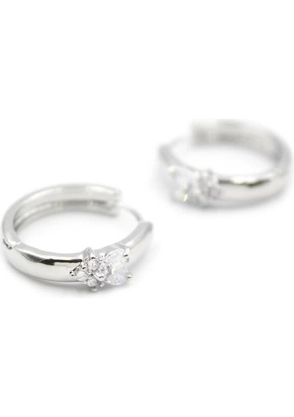 Kalp Halka Küpe - Beyaz fiyatları