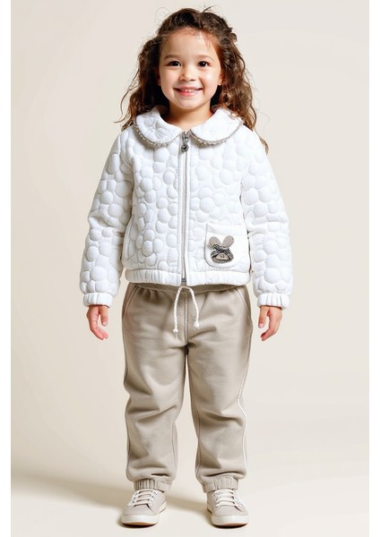 Kız Çocuk Eşofman Takım 6-36 Ay 7022 Ekru