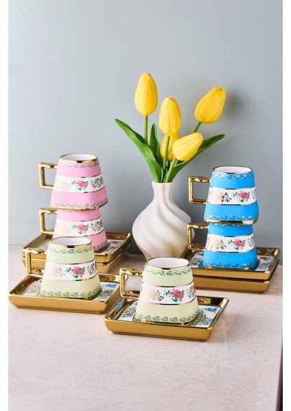 Ottoman 6 Kişilik Porselen Kahve Fincanı Takımı