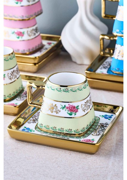 Ottoman 6 Kişilik Porselen Kahve Fincanı Takımı modelleri