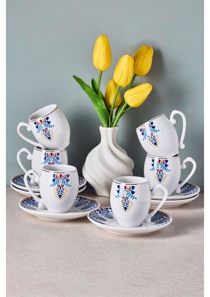 Mavişehir 6 Kişilik Porselen Kahve Fincanı Takımı