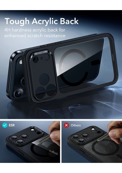 Apple iPhone 17 Pro Max Kamera Kontrol Koruma Butonlu Classic Hybrid Magsafe Kapak + Cam Hediyeli Set