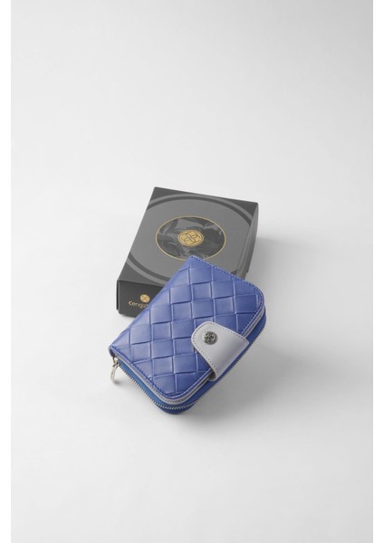 Mini Boy Desenli Kadın Cüzdan/portföy - 65303 - Parlement/buz Mavisi fırsatları