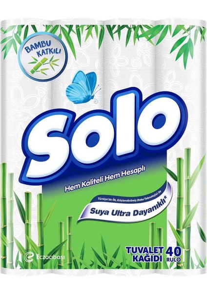 Bambu Tuvalet Kağıdı - 40 Rulo, 2 Kat, Cilde Dostu, Yüksek Emicilik ve Dayanıklılık Özellikleriyle