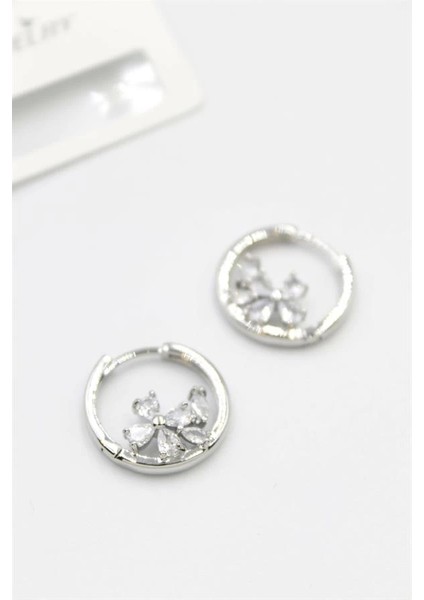 Taşlı Çiçek Küpe - Gümüş fiyatları