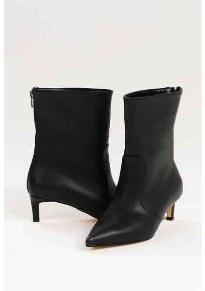 Siyah Renk Kadın Ince Topuklu Bot