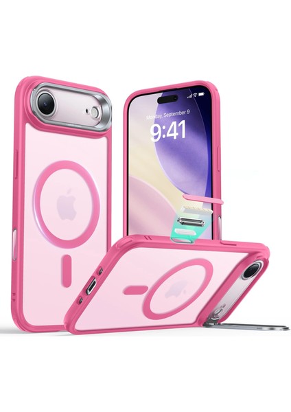 Apple iPhone 17 Air Classic Hybrid Kamera Kontrol Koruma Butonlu Magsafe Standlı Kapak