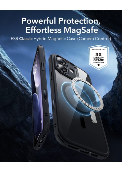 Apple iPhone 17 Kamera Kontrol Koruma Butonlu Classic Hybrid Magsafe Kapak + Cam Hediyeli Set modelleri