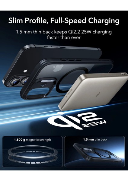 Apple iPhone 17 Kamera Kontrol Koruma Butonlu Classic Hybrid Magsafe Kapak + Cam Hediyeli Set