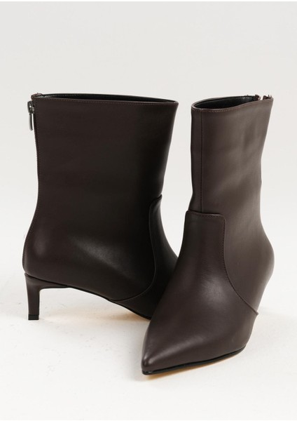 Kahverengi Kadın Ince Topuklu Bot