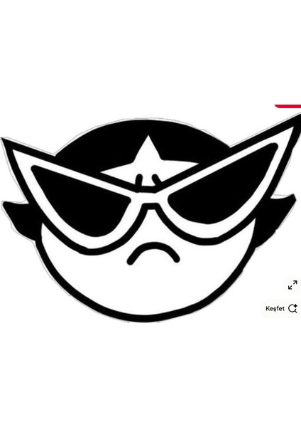 Cool Star Face Sticker – Retro Gözlüklü Yıldız Karakter