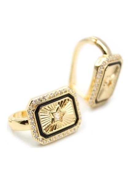 Yıldız Taşlı Küpe - Beyaz