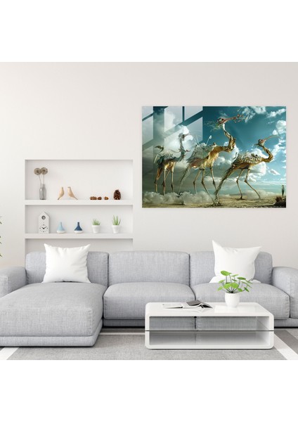 Salvador Dali'nin Fantezi Yaratıkları Modern Sanat - Duvar Dekorasyonu Cam Tablo modelleri