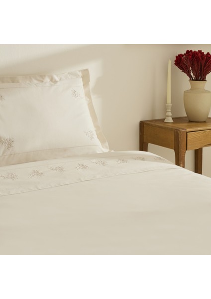 White Collection Rayas %100 Pamuk Nakışlı Çift Kişilik Nevresim Takımı Bej indirimleri