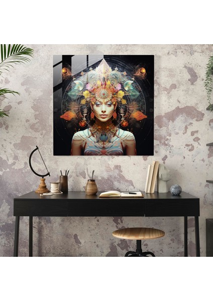 Kutsal Semboller Cam Tablo - Ruhsal Modern Sanat Cam Tablo Cam Sanat modelleri