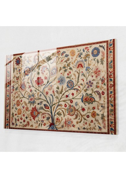 Türk Halı Desenli Cam Duvar Sanatı - Türk Halısı Modern Sanat Cam Duvar Sanatı Ev Dekorasyonu