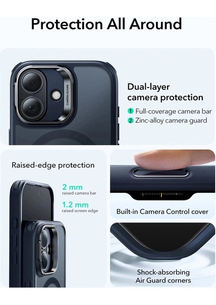 Apple iPhone 17 Classic Hybrid Kamera Kontrol Koruma Butonlu Magsafe Standlı Kapak fırsatları