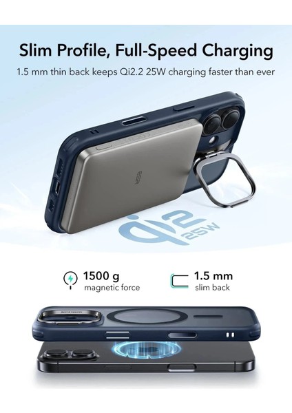 Apple iPhone 17 Classic Hybrid Kamera Kontrol Koruma Butonlu Magsafe Standlı Kapak