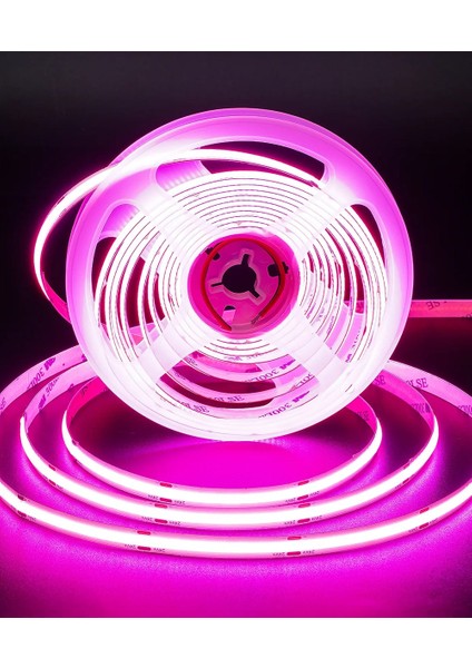 12V Cob Şerit LED Pembe Işık - Metrede 360 LED - 5 Metre modelleri
