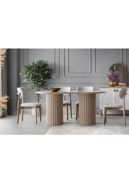 Iris Iskandinav Ahşap Masa Sandalye Takımı 80X190 fiyatları