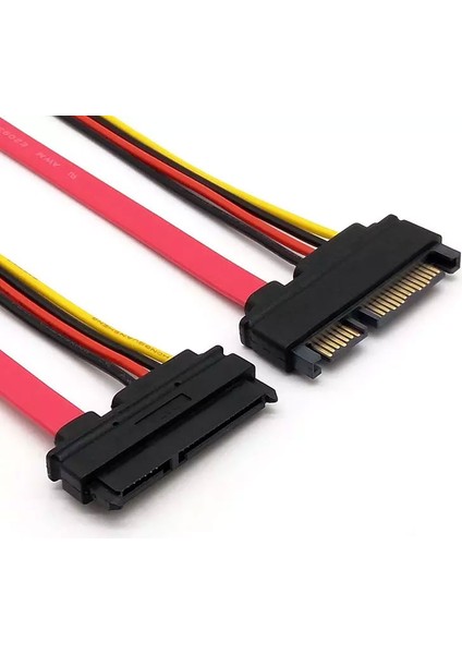 Sata Data 22 Pin Power Uzatma Kablosu 15+7 Pin Sata Data Power Uzatma Kablo 1m fırsatları