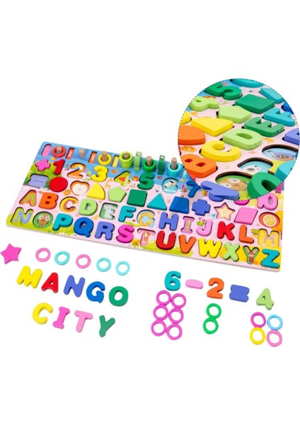 Montessori 6sı 1 Arada Ahşap Eğitici Oyuncak Seti Balık Tutma Şekiller Sayılar Halkalar Motor Beceri Geliştirici fiyatları