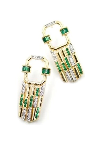 Taşlı Küpe - Yeşil