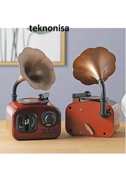 Nostaljik Gramafon Müzik Kutusu Masa Üstü Biblo