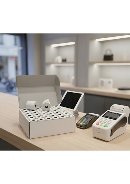 56X25 mt Termal Pos Rulosu (50 Adet) - Yüksek Kaliteli Yazarkasa Rulosu