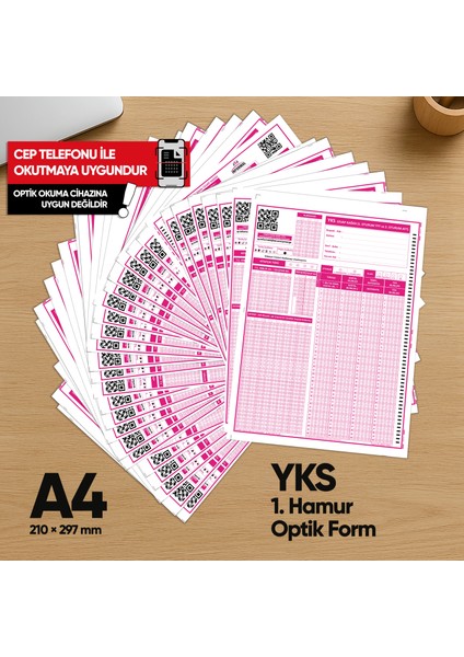 Yks-Msü Deneme Sınavları için 100 Adet (80.gr) Optik Form modelleri