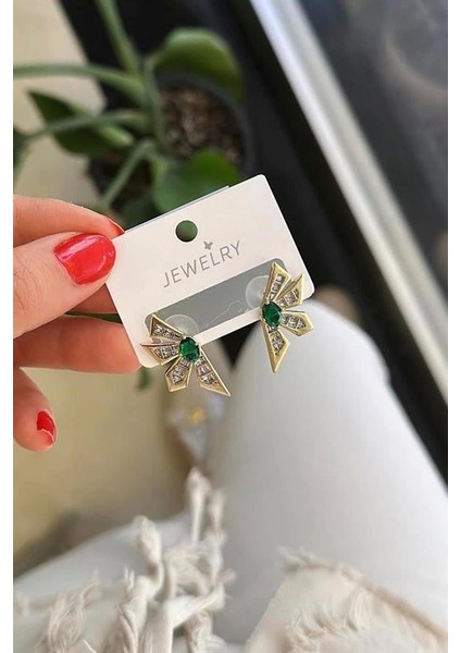 Çiçek Küpe - Yeşil