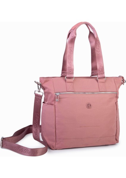Kadın Spor Geniş Hacimli Hafif Omuz ve Çapraz Çanta Gül Kurusu