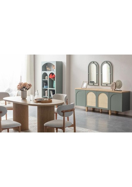 Alva Bohem Natural Ahşap Masa Sandalye Takımı 80X180 indirimleri