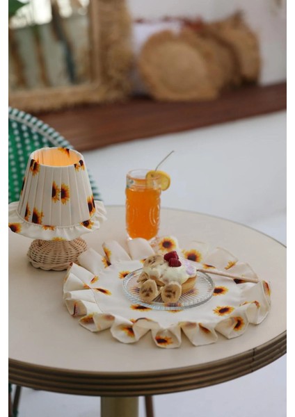 2'li Ayçiçeği Pileli Saten Supla / Amerikan Servis Takımı (Peçetesi Hediye!) modelleri