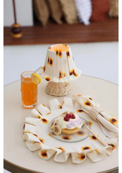 2'li Ayçiçeği Pileli Saten Supla / Amerikan Servis Takımı (Peçetesi Hediye!) indirimleri