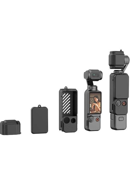 Dji Osmo Pocket 3 Uyumlu Silikon Kılıf Koruma Kılıfı Soft Case 3 Parça