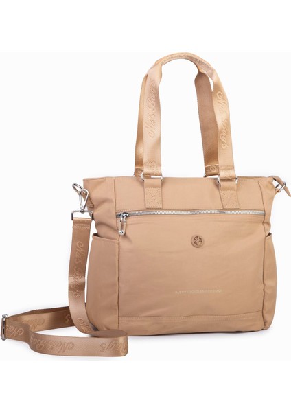 Kadın Spor Geniş Hacimli Hafif Omuz ve Çapraz Çanta Kum