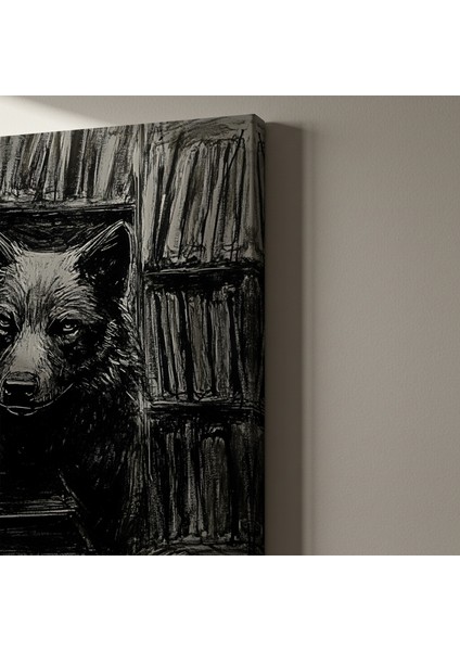 Karanlık Akademia Kurt Illüstrasyon Tablosu indirimleri