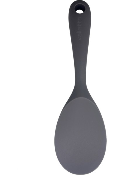 Tekli Isıya Dayanıklı Yanmaz Yapışmaz Silikon Pilav Kaşığı Gri