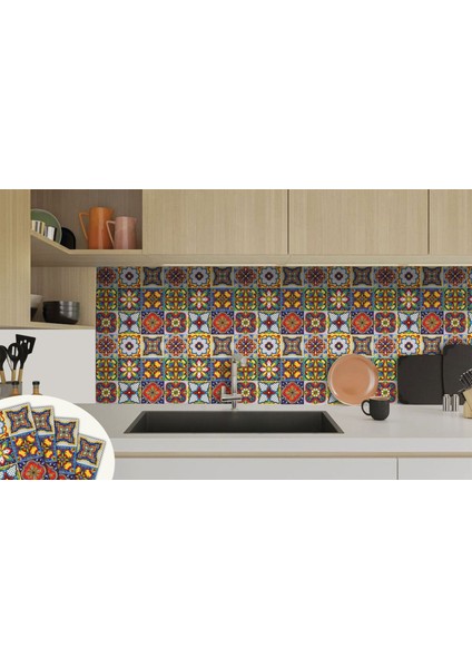 Kendinden Yapışkanlı Fayans Karnaval Karo Desenli Pvc Karo 30X30 cm (33 Adet) 3m2 indirimleri