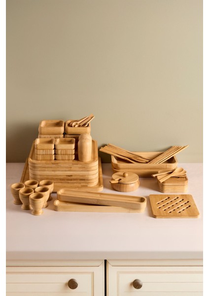 Rumeli Bambu 67 Parça 6 Kişilik Kahvaltı Takımı