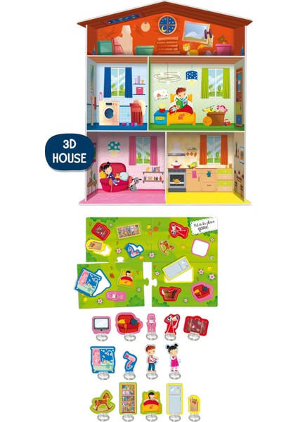 Çocuklar Için Montessori 3D Ev Yapım ve Yerleştirme Oyunu Seti modelleri
