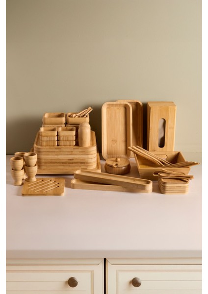 Rumeli Bambu 67 Parça 6 Kişilik Kahvaltı Takımı modelleri